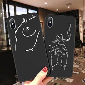 Black Case For iPhone With Same Design Art