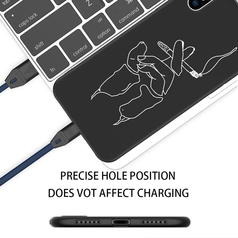Black Case For iPhone With Same Design Art
