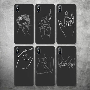 Black Case For iPhone With Same Design Art
