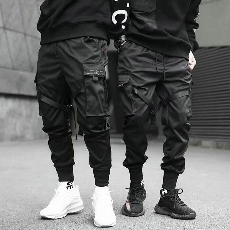 Hip Hop Boy Multi-pocket Elastic Waist Design Harem Pant Men Streetwear
