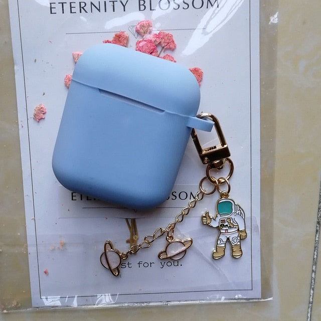 Cosmic Astronaut Spaceman Case for Apple Airpods 1 2  Accessories Case Protective Cover Bag Box Earphone Case Key ring