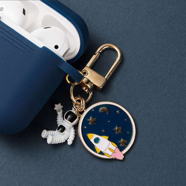 Cosmic Astronaut Spaceman Case for Apple Airpods 1 2  Accessories Case Protective Cover Bag Box Earphone Case Key ring