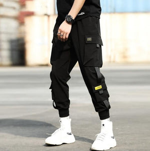 Hip Hop Boy Multi-pocket Elastic Waist Design Harem Pant Men Streetwear