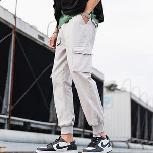 Hip Hop Boy Multi-pocket Elastic Waist Design Harem Pant Men Streetwear