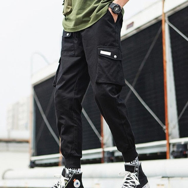 Hip Hop Boy Multi-pocket Elastic Waist Design Harem Pant Men Streetwear