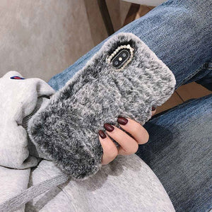 Case Furry fluffy Warm Cover for iPhone Fashion Lady