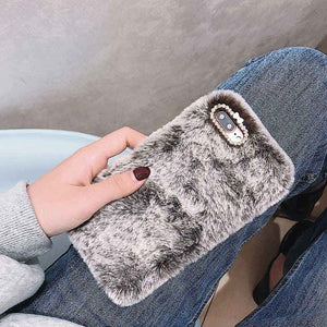 Case Furry fluffy Warm Cover for iPhone Fashion Lady