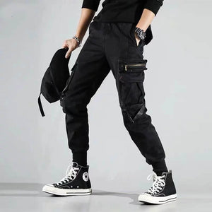 Hip Hop Boy Multi-pocket Elastic Waist Design Harem Pant Men Streetwear