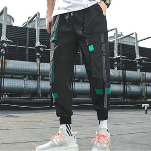 Hip Hop Boy Multi-pocket Elastic Waist Design Harem Pant Men Streetwear