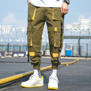 Hip Hop Boy Multi-pocket Elastic Waist Design Harem Pant Men Streetwear