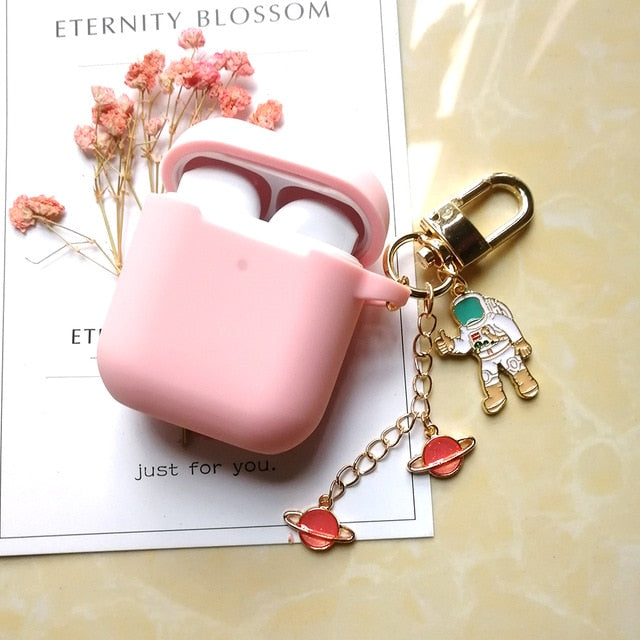 Cosmic Astronaut Spaceman Case for Apple Airpods 1 2  Accessories Case Protective Cover Bag Box Earphone Case Key ring