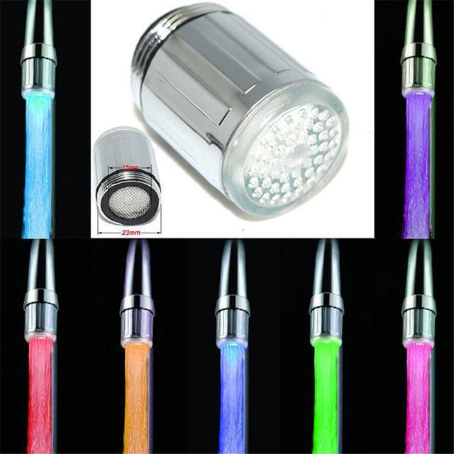 Creative Kitchen Bathroom Light-Up LED Faucet Colorful Changing Glow Nozzle Shower Head Water Tap Filter No Battery Suppy кран